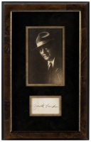 Gelatin silver print of Jack London with signed calling card