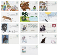 Thirty-eight envelopes and postcards featuring a 25-cent Jack London U.S. postage stamp issued on January 11, 1986