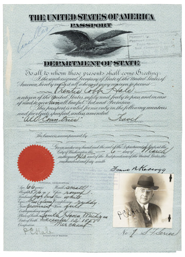 Passport of Prentis Cobb Hale Sr.