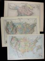 Lot of three French maps of the United States & North America