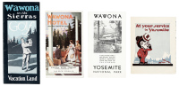 Four folding brochures relating to Yosemite and Wawona