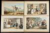 Four watercolor scenes in the style of Thomas Rowlandson