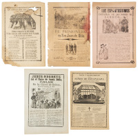 Five broadsides illustrated by Jose Guadalupe Posada