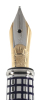 KING CROWN: White Metal Fountain Pen, Grid Pattern - 2