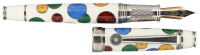 DAVID OSCARSON: Pierrot White Enamel and Sterling Silver Limited Edition Fountain Pen