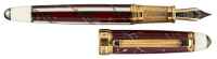 DAVID OSCARSON: Trellis Collection Red Enamel and Vermeil Limited Edition Fountain Pen