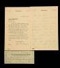 Autograph letter signed, Typed letter signed, and endorsed check