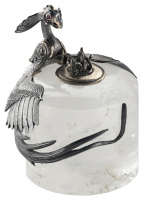 MONTEGRAPPA: Eternal Bird Limited Edition Sterling Silver and Crystal Limited Edition Inkwell
