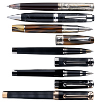 MONTEGRAPPA: Nero Uno, Tonda, Extra [and] Duetto Ballpoints and Rollerballs * Lot of Seven Pens
