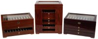 [PEN STORAGE] Six Pen Display Cases, Lacquered and/or Varnished Wood