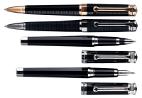 MONTEGRAPPA: Nero Uno * Lot of Six Fountain Pens, Rollerballs, and Ballpoints
