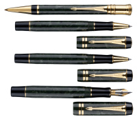 PARKER: Lot of Three Duofold Fountain Pens, Six Rollerballs [and] Four Propelling Pencils * 13 Instruments