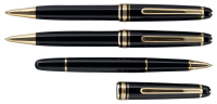 MONTBLANC: Two Mid-Size Ballpoints and One Mid-Size Rollerball * Lot of Three Pens