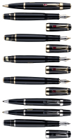 MONTBLANC: Lot of Eight Boheme Fountain Pens and Ballpoints