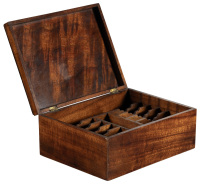 Nineteenth century mahogany burl wood playing card box