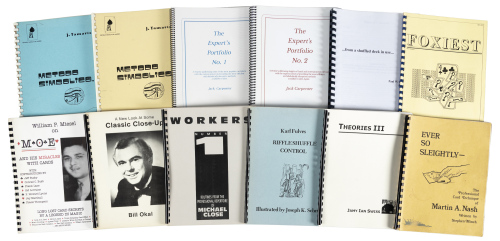 Box of lecture notes, programs, routines, newsletters, and magic ephemera
