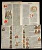 10 hand-colored and rubricated leaves and 1389 French document