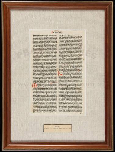 Framed Leaf from Latin Bible, Printed by Caspar Hochfeder
