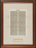 Framed Leaf from Latin Bible, Printed by Caspar Hochfeder