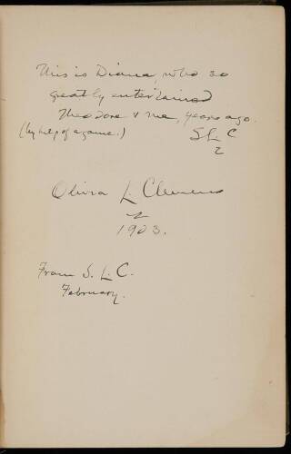 [Works] - Inscribed by Mark Twain to his wife