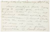 Autograph letter from Jack London to Charmian Kittredge