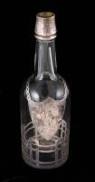 Jack London's Antique Glass Liquor Bottle with Inlaid Silver Medallion Monogrammed "JL"