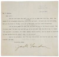 Typed, Signed Letter from Jack London to Mr. C.Gallup
