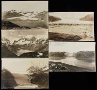 Lot of 5 gelatin silver photographs of glaciers in Alaska