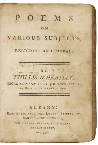 Poems on Various Subjects, Religious and Moral