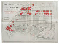 Map of Pacific Grove Properties, showing lots which will be sold at absolute auction sale... November 6th... November 8th. Lots shown in red are the Lots to be Sold...