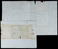 Two Autograph Letters Signed by Jonathan Bassett, from Downieville, California, to Harriet Bassett in Moscow, Maine