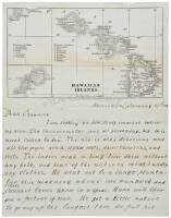 Pictorial lettersheet with map of the Hawaiian Islands, and handwritten letter