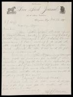 Autograph Letter signed by A.S. Mercer, to C.J. Heff of Kearney, Wyoming