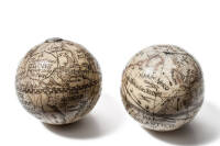 Two 2" terrestrial globes