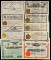 Lot of 9 stock certificates for Nevada mining companies
