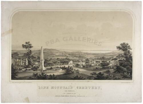 Lone Mountain Cemetery, San Francisco. View Towards the Bay