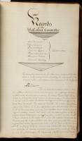 Ledger Book containing 19 pages of manuscript copies of letters and reports on the establishment of a memorial in New York City for Revolutionary War prisoners
