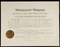 Document signed by Wilson, Appointment of a Stanislaus County Postmaster