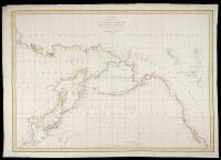 Carte des c&ocirc;tes de L'Am&eacute;rique et de L'Asia depuis la Californie jusqu'a Macao, d'apres les Decouvertes suites en 1786 et 1787 par les Fregates Fran&ccedil;aise la Boussole et l'Astrolabe
