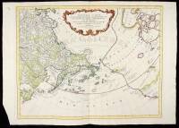 Nouvelle Carte des Decouvertes Faites par des Vaisseaux Russiens aux C&ocirc;tes Inconnues de l'Amerique Septentrionale avec les Paies Adiacents. Dress&eacute;e sur des memoires authentiques de ceux qui on assist&eacute; a ces decouvertes, et sur d'autres connoissancees. A S