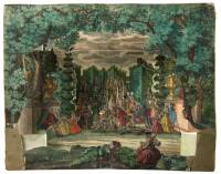 Mid 18th Century Peep Show of a Garden Scene