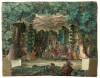 Mid 18th Century Peep Show of a Garden Scene