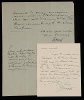 Two Autograph Letters, signed, by E.O. Hopp&eacute;