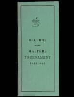 Records of the Masters Tournament, 1934-1963