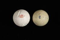 Two line cut gutta-percha golf balls