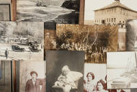 Collection of old photographs, including several identified as Oregon locations