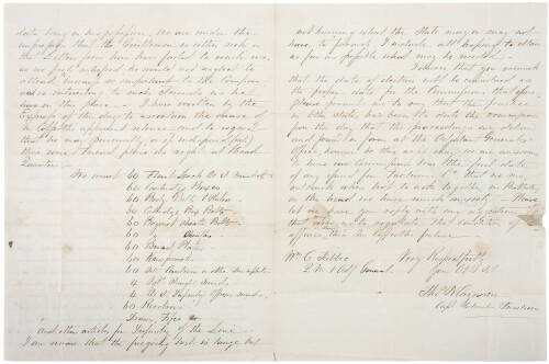 Autograph Letter, signed, requesitioning supplies for the Columbia Fusileers