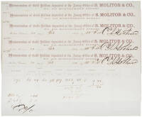 Memorandum of Gold Bullion Deposited at the Assay Office of S. Molitor & Co.