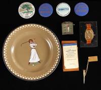 Collection of golf memorabilia that belonged to Helen F. Lengfeld