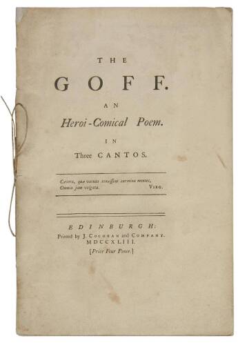 The Goff: An Heroi-Comical Poem in Three Cantos – The Dresden Copy